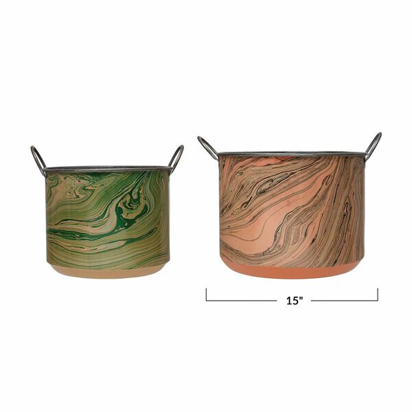 Multicolor Bucket with Handle, Set of 2, image 5
