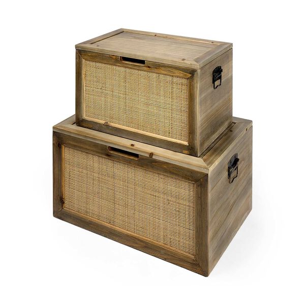 Sonny Brown Rectangular Boxes, Set of 2, image 1
