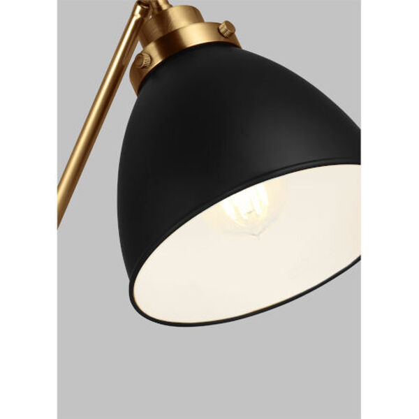 Wellfleet Midnight Black and Burnished Brass One-Light Dome Floor Lamp, image 4