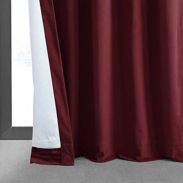 Signature Burgundy Blackout Velvet Pole Pocket Single Panel Curtain 50 x 96, image 9