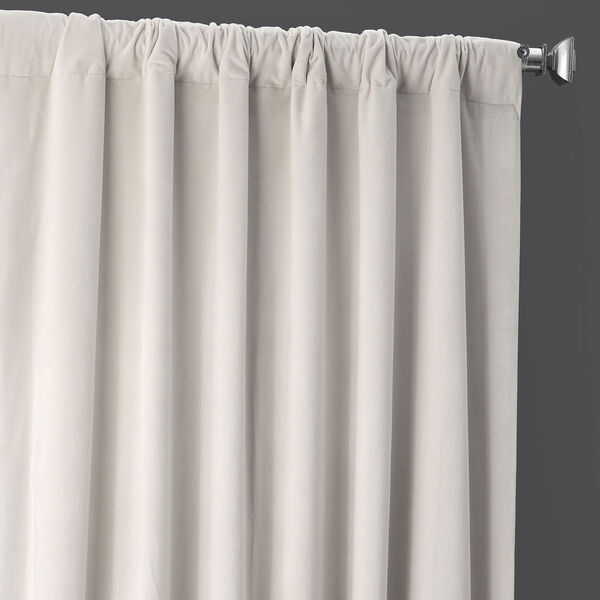 Porcelain White Blackout Velvet Pole Pocket Single Panel Curtain, 50 X 120, image 6