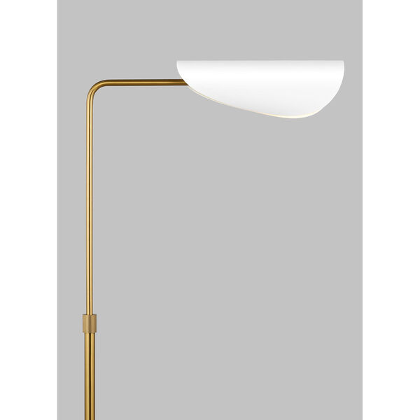Tresa Burnished Brass LED Task Floor Lamp with Matte White Shade, image 3