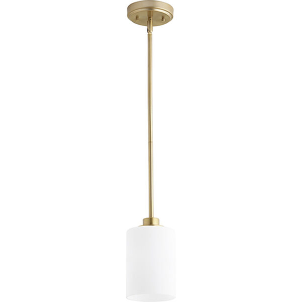 Manchester Aged Brass Five-Inch One-Light Mini Pendant, image 1