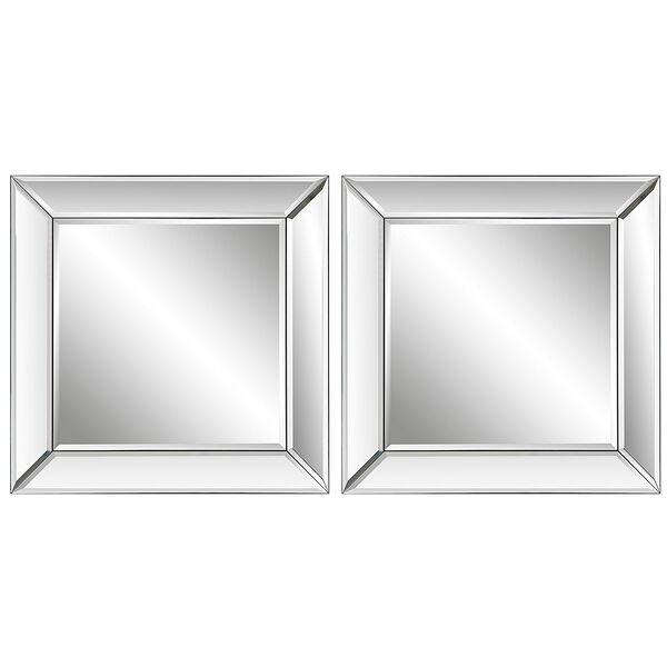 Uptown Frameless Beveled Wall Mirrors, Set of 2 - (Open Box), image 2