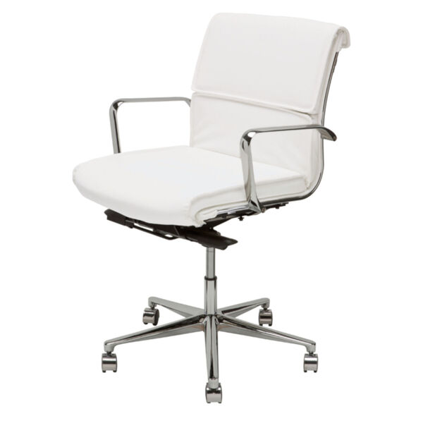 Lucia White and Silver Office Chair, image 1