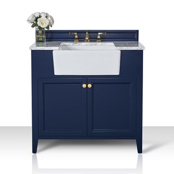 Adeline Heritage Blue 36-Inch Vanity Console with Farmhouse Sink, image 3