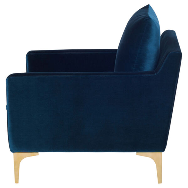 Anders Midnight Blue and Gold Occasional Chair, image 3