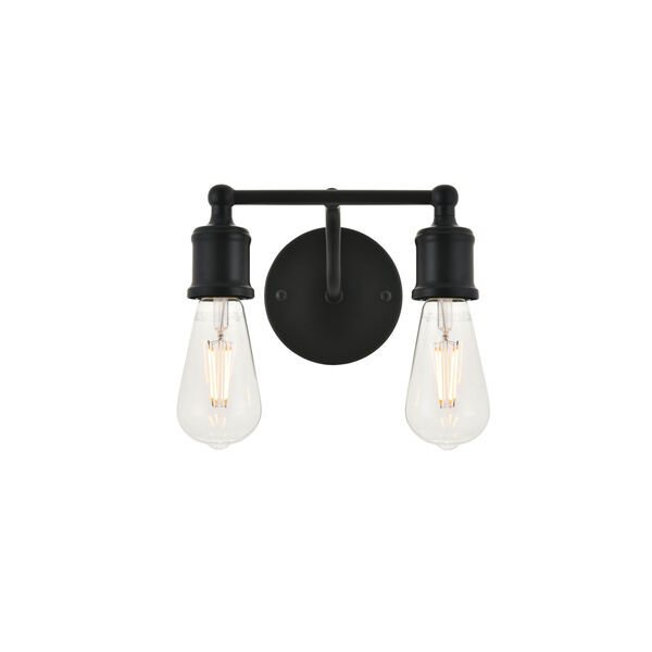 Serif Black Two-Light Wall Sconce, image 1