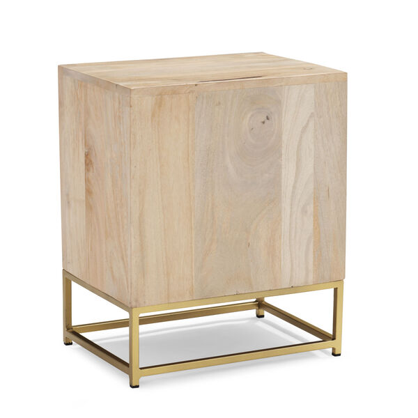 Zoey Natural Rattan and Gold Two-Drawer Cabinet, image 4