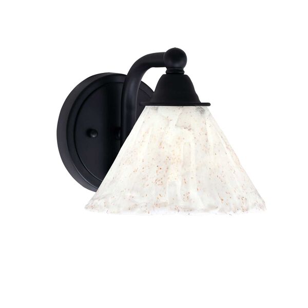 Paramount Matte Black One-Light Wall Sconce with Seven-Inch Italian Ice Glass, image 1
