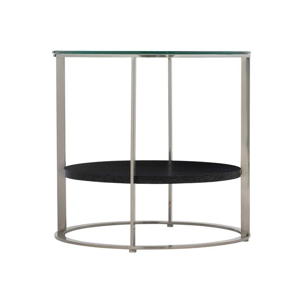 Lafayette Dark Cerused Mink and Stainless Steel Side Table, image 4