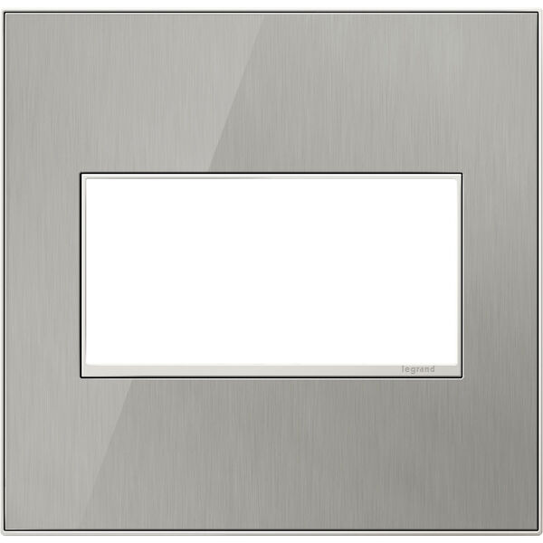 Brushed Stainless Real Materials 2-Gang Wall Plate, image 1