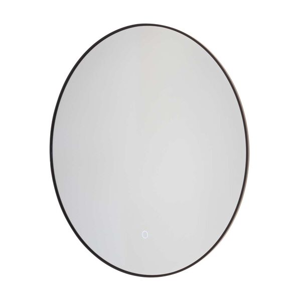 Reflections Matte Black 24-Inch LED Wall Mirror, image 1