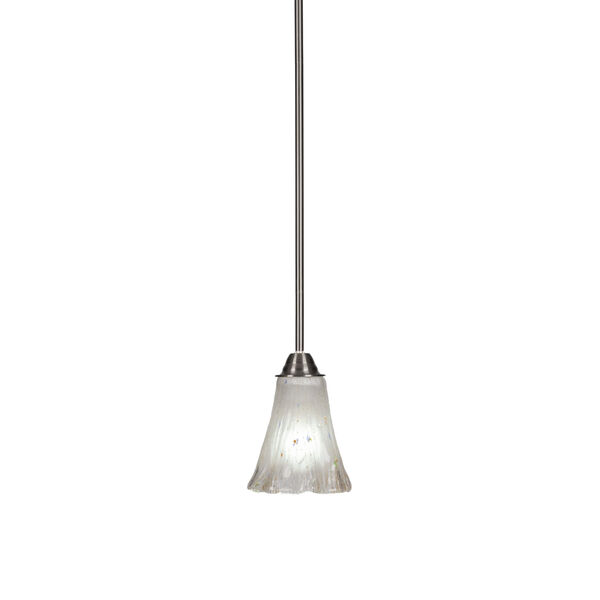 Paramount Brushed Nickel One-Light 6-Inch Mini Pendant with Frosted Crystal Glass, image 1