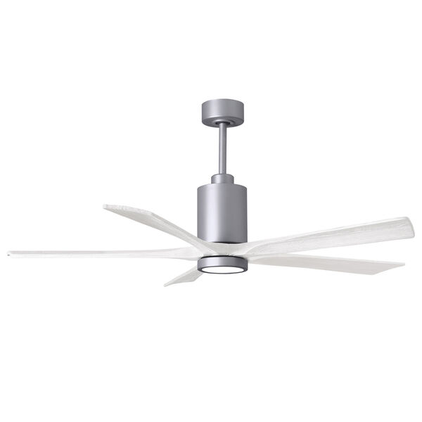 Patricia-5 Brushed Nickel and Matte White 60-Inch Ceiling Fan with LED Light Kit, image 4