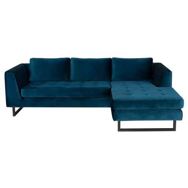 Matthew Midnight Blue Black Sectional Sofa, image 1