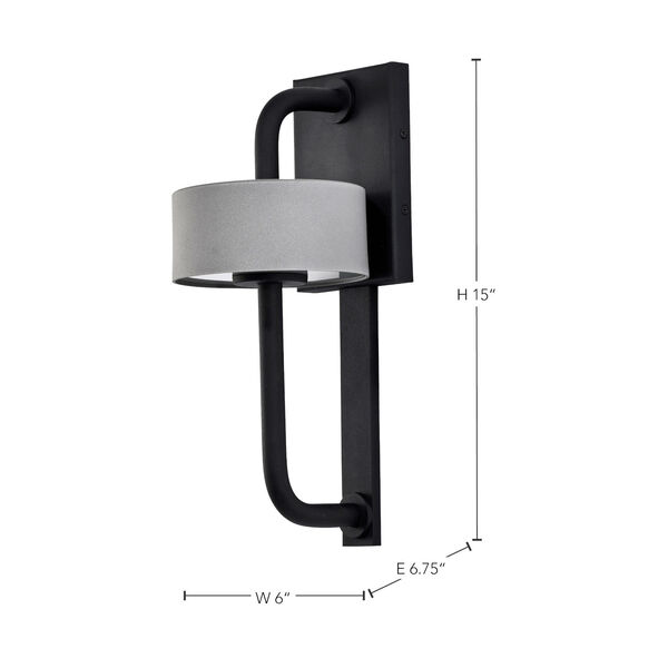 Overtop Matte Black Six-Inch LED Outdoor Wall Mount, image 4