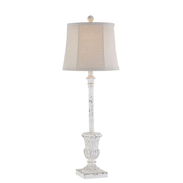 Ciara Distressed White One-Light Table Lamp, image 1