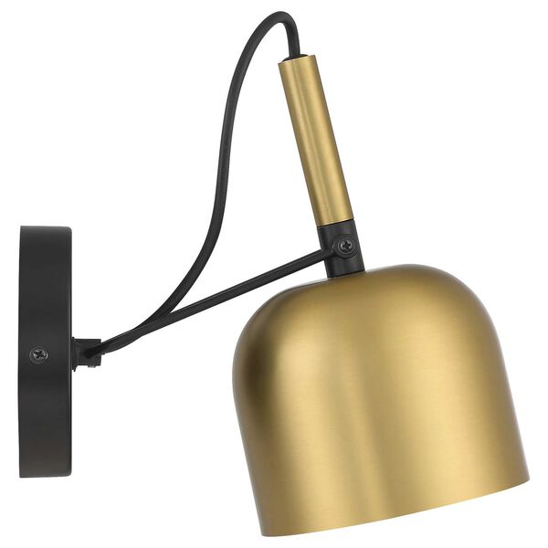 Ponti Antique Brushed Brass Black LED Reading Light, image 4