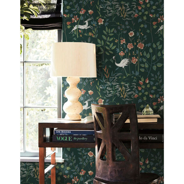 Ronald Redding Dark Green Aspen Non Pasted Wallpaper - SWATCH SAMPLE ONLY, image 3