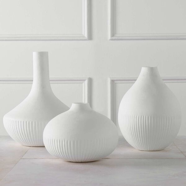 Apothecary Satin White Vase, Set of 3, image 3