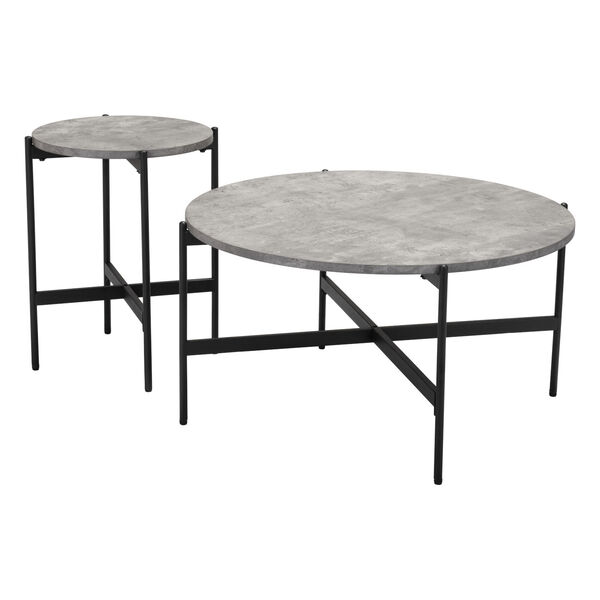 Malo Gray and Matte Black Coffee Table, image 1