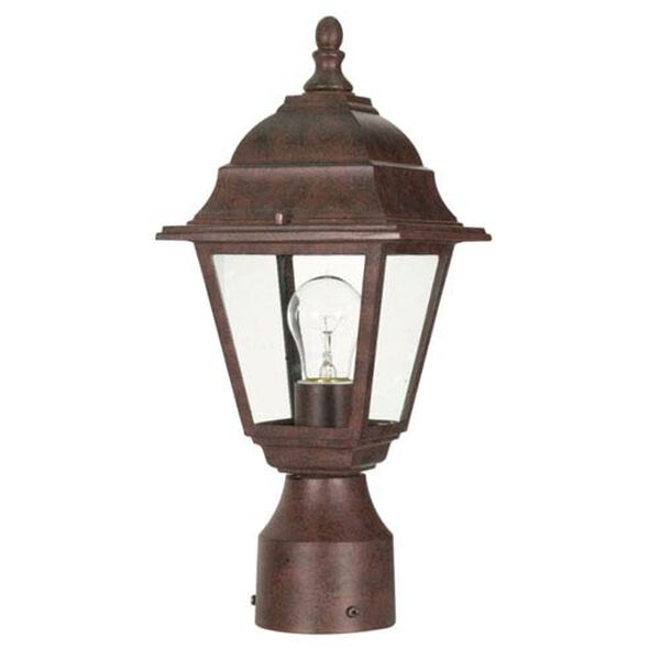 Briton Old Bronze One-Light Outdoor Post Mount with Clear Glass, image 1