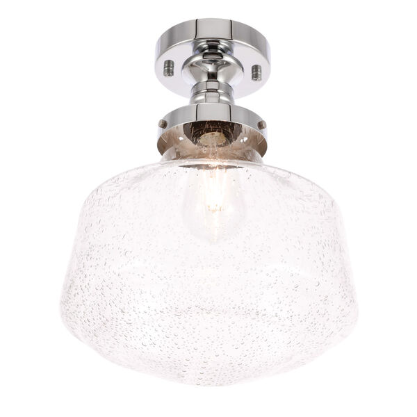 Lyle Chrome 11-Inch One-Light Flush Mount with Clear Seeded Glass, image 6