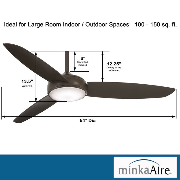 Concept IV Oil Rubbed Bronze 54-Inch LED Smart Ceiling Fan, image 4