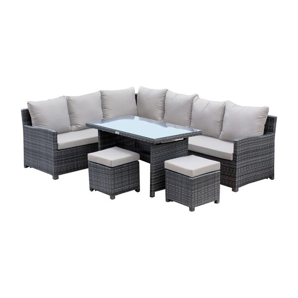 Ultra Air Blue Five-Piece Sectional Dining Set with Cushions, image 1