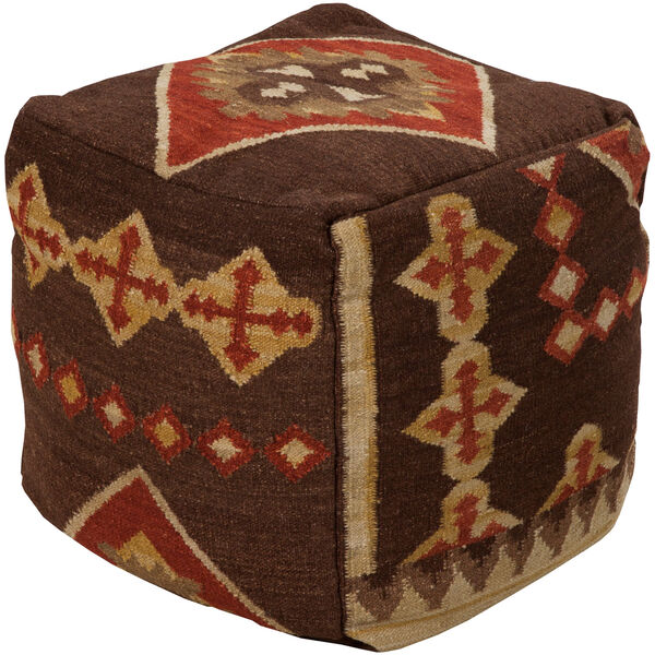 Wool Kilim Square Pouf Ottoman IV, image 1