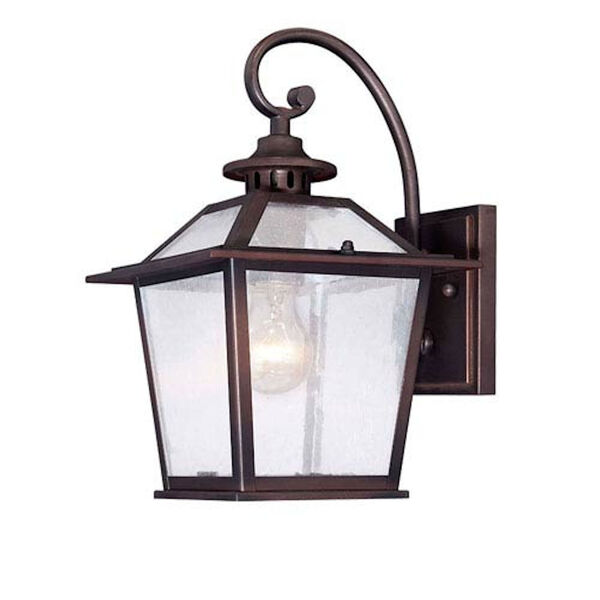 Salem Architectural Bronze One-Light Outdoor Wall Mount with Clear Seeded Glass, image 1