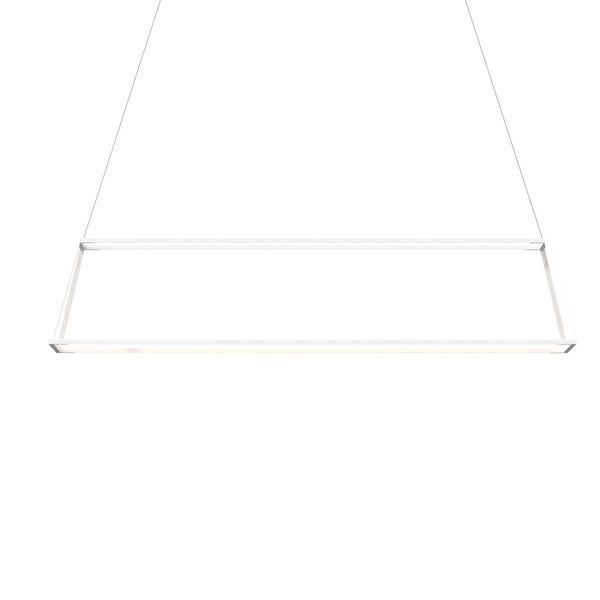 Z-Bar Matte White 14-Inch Soft Warm LED Rectangle Pendant, image 1