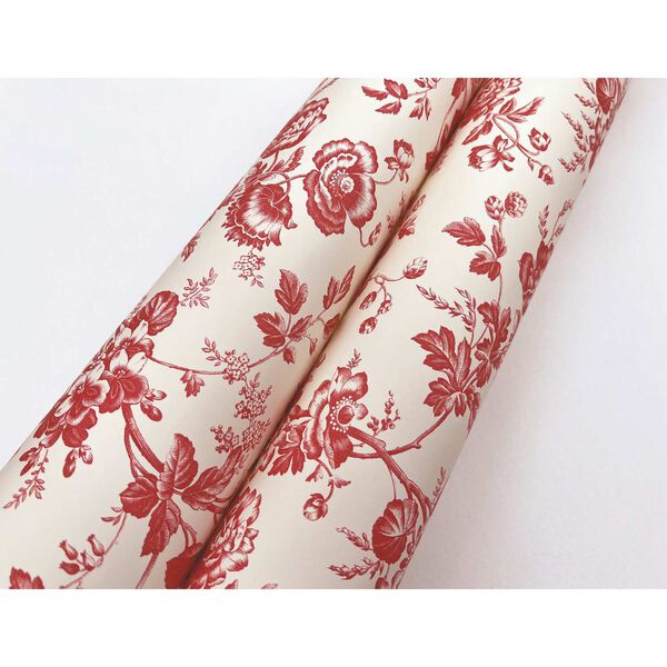 Anemone Toile French Red Wallpaper, image 5