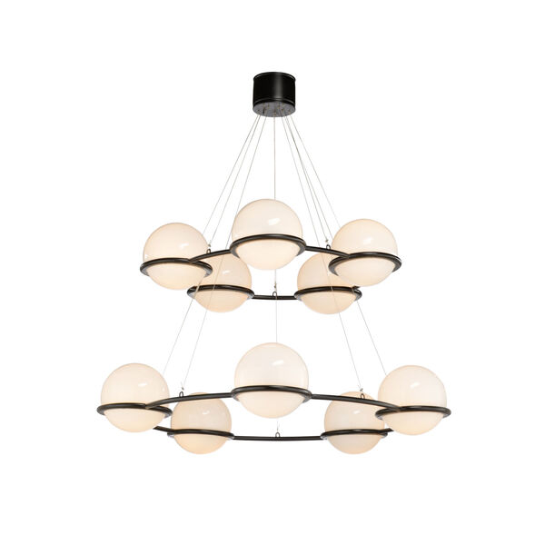 Cobbs Court Black and White Double Tiered Chandelier, image 2