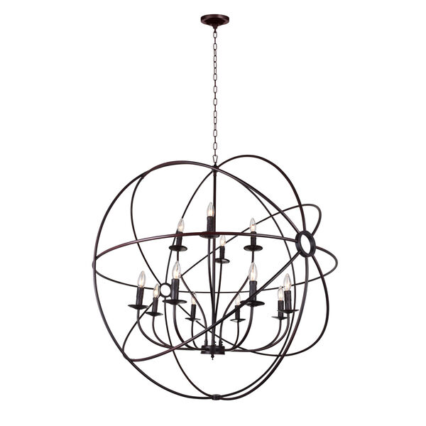 Arza Brown 12-Light Chandelier, image 1