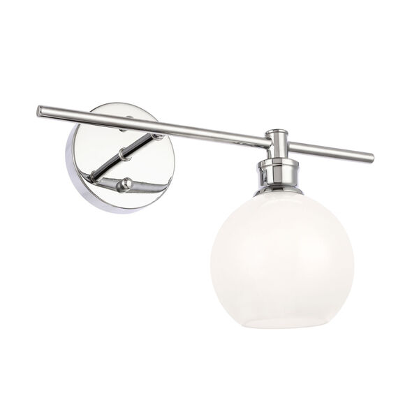 Collier Chrome One-Light Bath Vanity  with Frosted White Glass, image 5