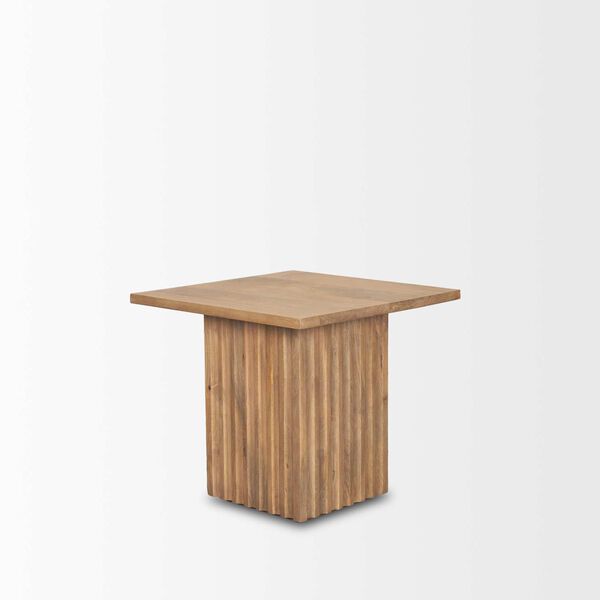 June Light Brown Wood With Fluting Square Side Table, image 3