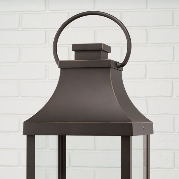 Bradford Oiled Bronze Outdoor Three-Light Post Lantern with Clear Glass, image 2