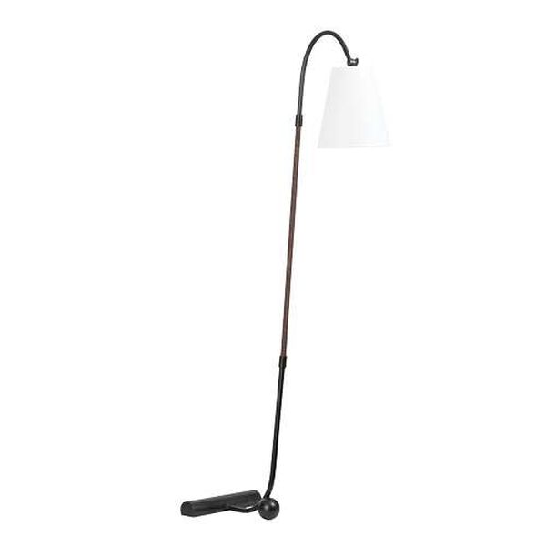 Holliston White Black One-Light Floor Lamp, image 1