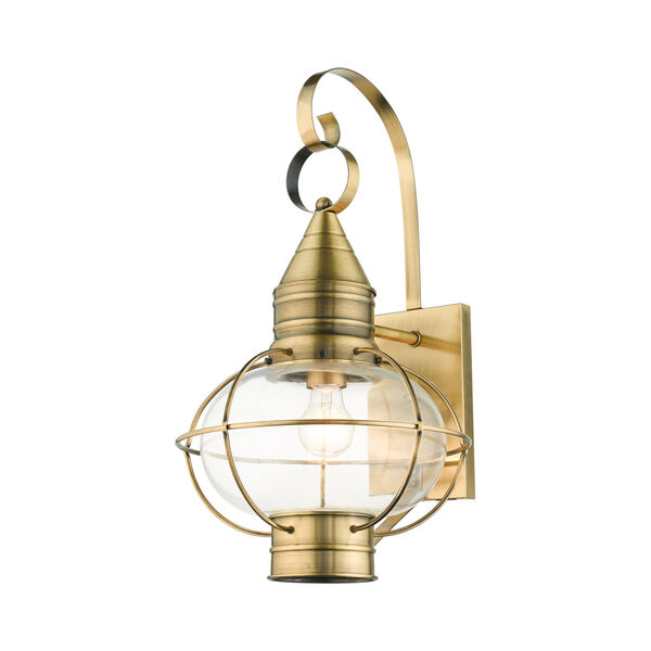 Newburyport Antique Brass 11-Inch One-Light Outdoor Wall Lantern, image 4