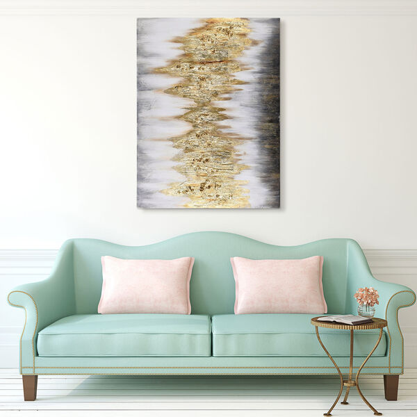 Gold Frequency Textured Metallic Unframed Hand Painted Wall Art, image 1