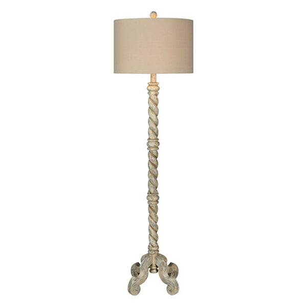 Iris Distressed White with Blueish Accents One-Light Floor Lamp, image 1