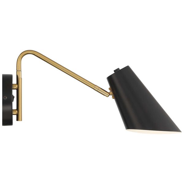 Eames Black Antique Brushed Brass LED Reading Light, image 4