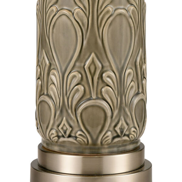 Strangford Gray Grey Glaze Satin Nickel One-Light Table Lamp, image 4