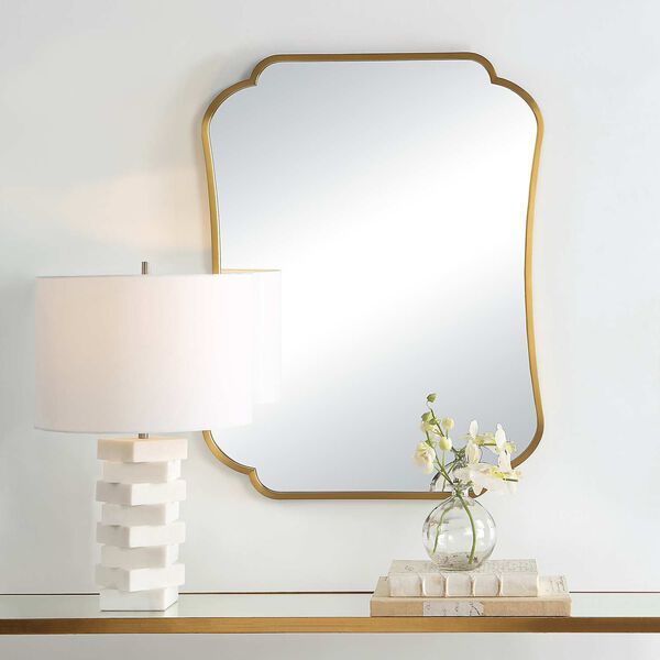 Athena Brushed Brass Mirror, image 5