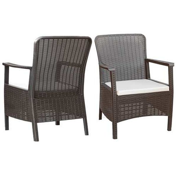 Orlando Brown Outdoor Armchairs with Cushion, Set of Two, image 1