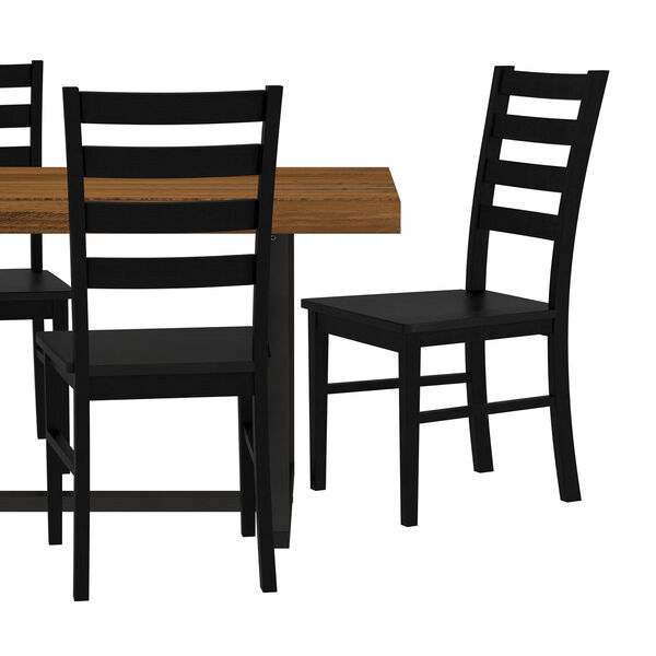 Bookmatch hampton Rustic Oak and Black Dining Table and Chairs, 5-Piece, image 4