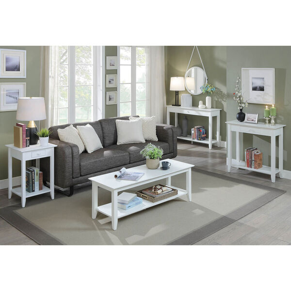 Grace White Coffee Table with Shelf, image 4