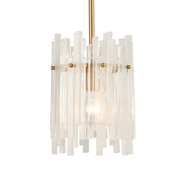 Brinicle Aged Brass and White One-Light Mini Chandelier, image 4